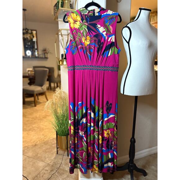 Chico's V-Neck Sleeveless Floral Maxi Dress Size 2 - Picture 5 of 6